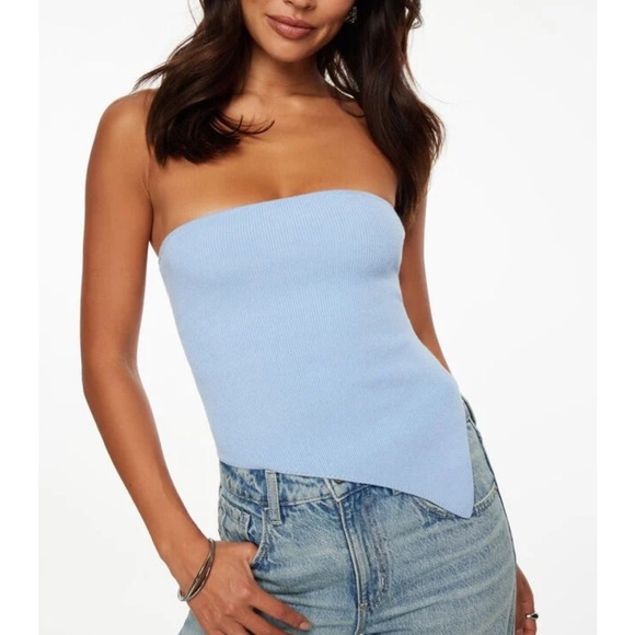 Dynamite Tops - Dynamite asymmetric tube top 'Blue Monday'